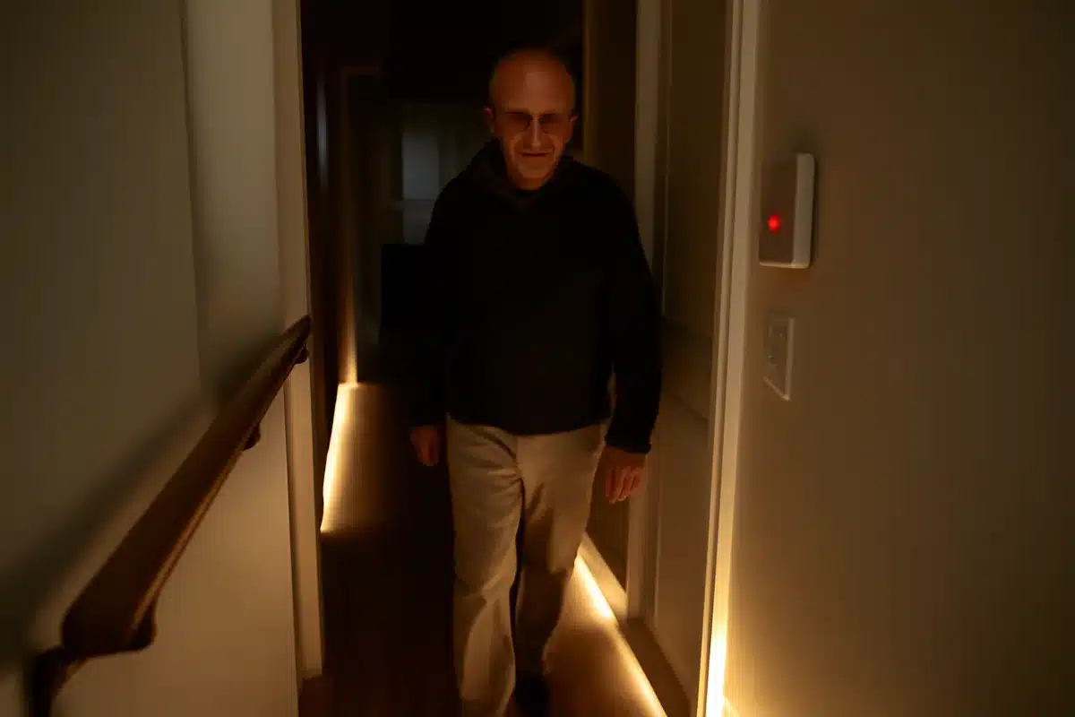 Éclairage intelligent et dispositifs d’alerte pour la sécurité — Un éclairage adapté diminue la fatigue visuelle et prévient les accidents domestiques. Les luminaires à intensité réglable et les bandes lumineuses le long des chemins nocturnes améliorent la lisibilité des espaces. Des