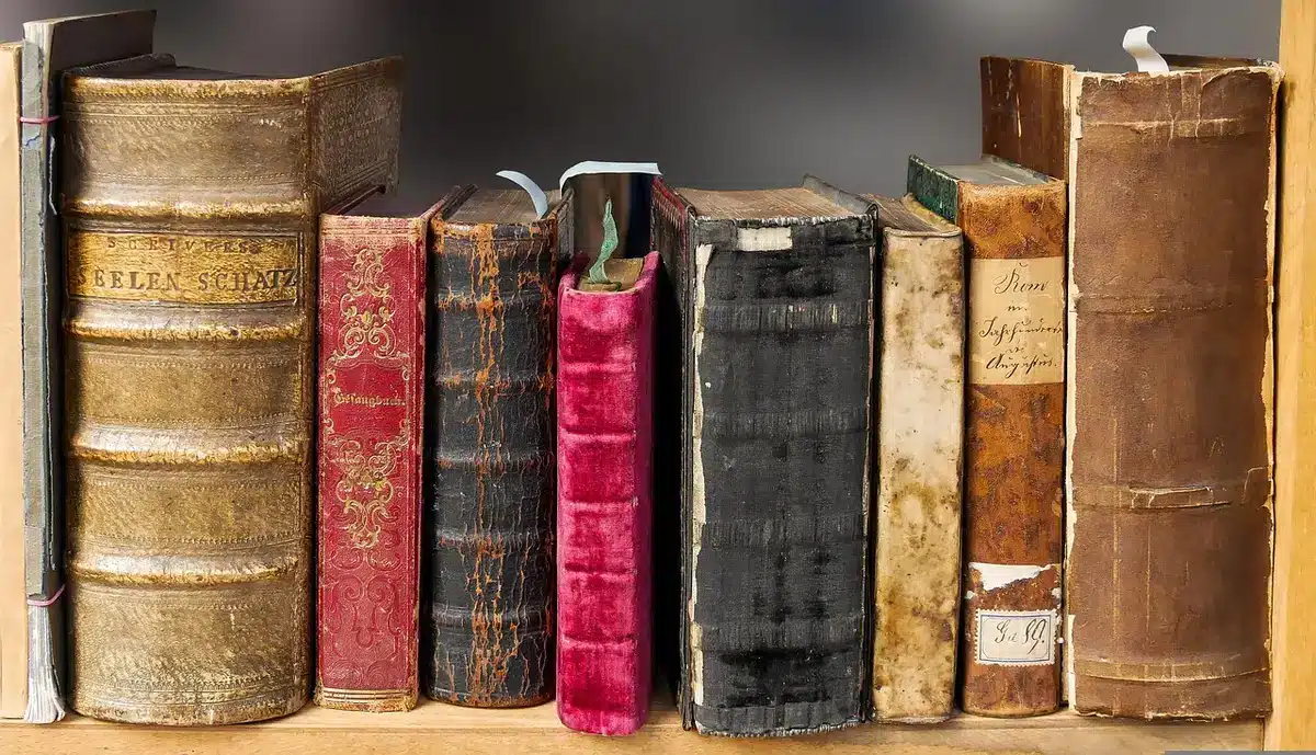 Carnet ancien ouvert avec des mains feuilletant, évoquant archives et témoignages